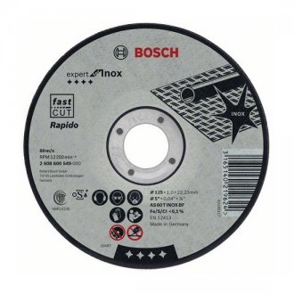 Disco de corte 180 mm x 1,6 mm x 22,23 mm 2608603406, BOSCH