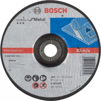 Disco de corte 180 mm x 3,0 mm x 22,23 mm 2608603161, BOSCH