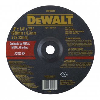 Disco de desbaste 230,0 mm x 6,3 mm x 22,23 mm, DW44610, DEWALT