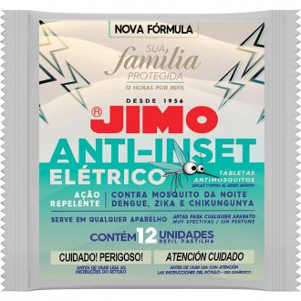 Refil pastilha para repelente eltrico, 12 unidades, Anti-Inset, 1113-6, JIMO