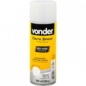 Tinta em spray branco brilhante, 350 ml/250 g, VONDER