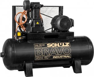 Compressor de ar CSL 30BR/250 L Bravo, 7,5 cv trifsico, 220 V~/380 V~, SCHULZ