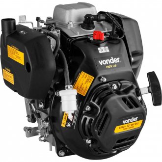 Motor a gasolina 3,6 hp, eixo horizontal, 4 tempos, MGV 36, VONDER.