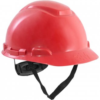 Capacete vermelho, suspenso com catraca e jugular, aba frontal, H 700, 3M