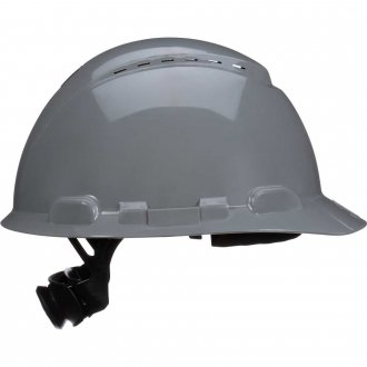 Capacete aba frontal ventilado, cinza, com catraca, H-708, HB004732515, 3M