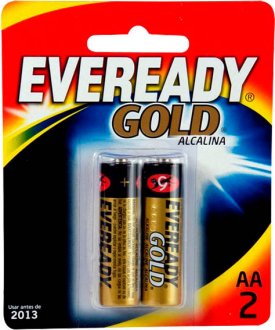 Pilha alcalina, AA pequena, 2 peas, Eveready Gold, ENERGIZER