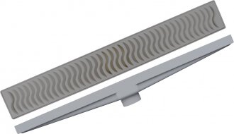 Ralo linear com grelha, modelo seco, cinza, 50 cm, 20102119 PLASTILIT