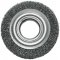 Escova circular de ao, ondulada, 100 mm x 13 mm Furo 13 mm, prensada, fio 0,30 mm, Abrasfer