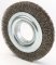 Escova circular de ao, ondulada, 150 mm x 13 mm Furo 13 mm, prensada, fio 0,40 mm Abrasfer