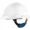 Capacete branco, suspenso com ajuste fcil e jugular de tecido, aba frontal, H-700, 3M