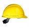 Capacete amarelo, suspenso com catraca e jugular de tecido, aba frontal, H 700, 3M