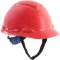 Capacete vermelho, suspenso com ajuste fcil e jugular, aba frontal, H 700, 3M