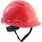 Capacete vermelho, suspenso com catraca e jugular, aba frontal, H 700, 3M